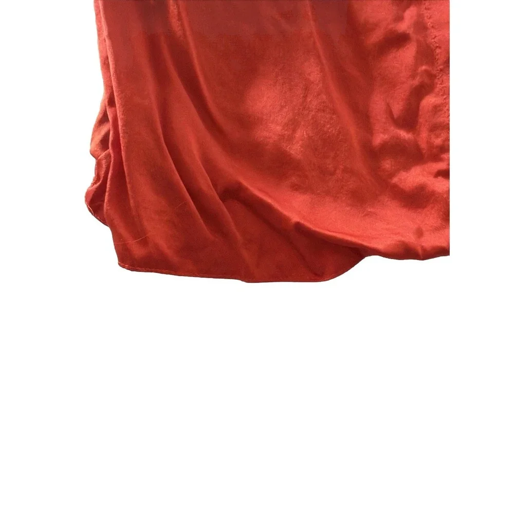Tory Burch Women's Satin Blouse Tunic Top Bright Blood‎ Orange
